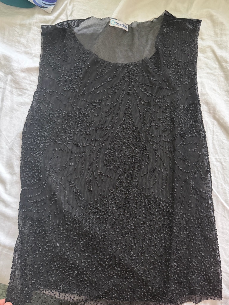 Elegant Black Beaded Sleeveless Top